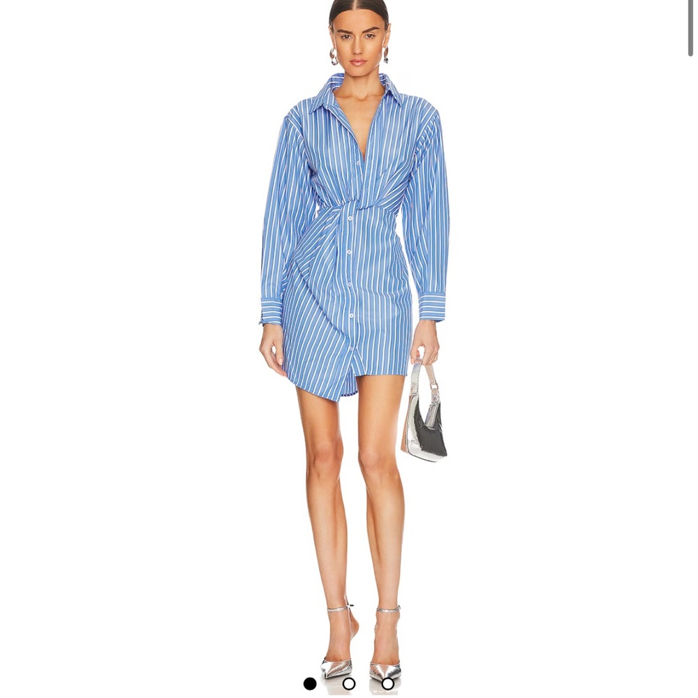 Blue Striped Shirt Dress